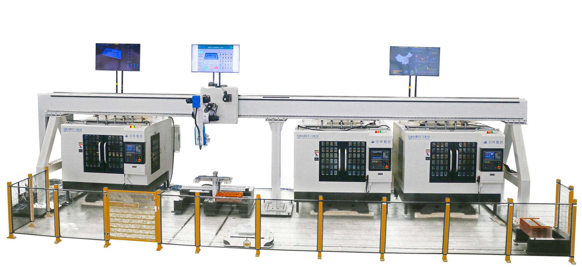 YH2M8590 CNC multi-station sanding (polishing) machine intelligent production line